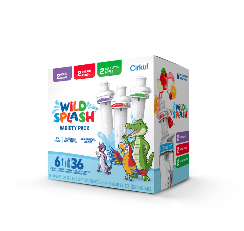 Sugar-Free Wild Splash 6-Pack Variety Pack 2TB7 - Vitamin-Infused Natural Refreshing Flavor Core Detail