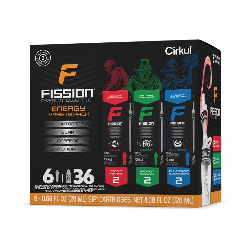 Zero-Calorie Fission 6-Pack Variety Pack 97EI - Sugar-Free Fruit Flavor Cartridge Refill - Default Title