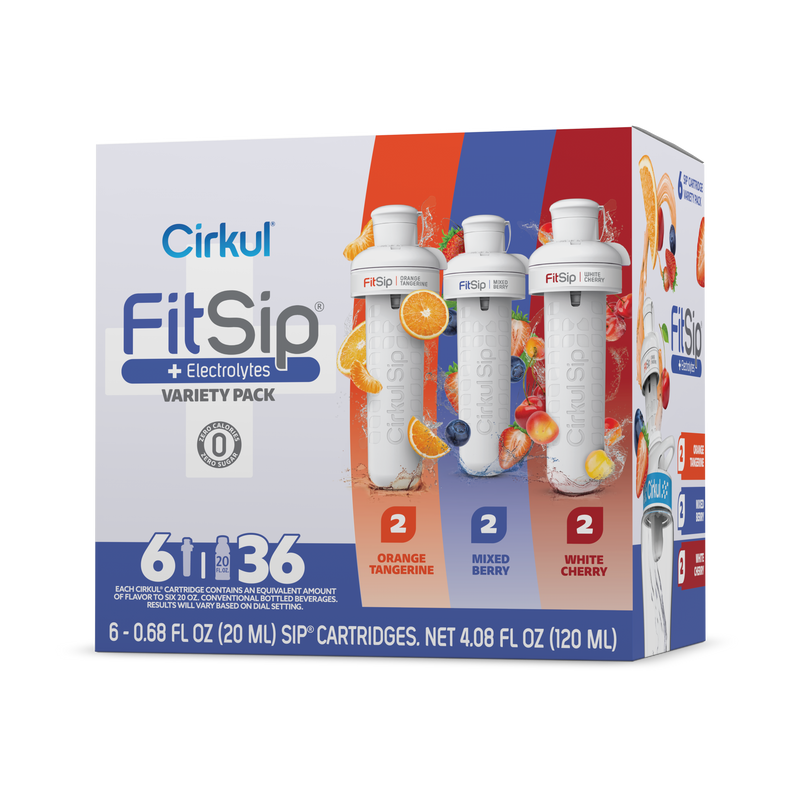 Refreshing Electrolyte FitSip 6-Pack Variety Pack HE3H - Zero-Calorie Multi-Flavor Sip Pods for Water Bottle - Default Title