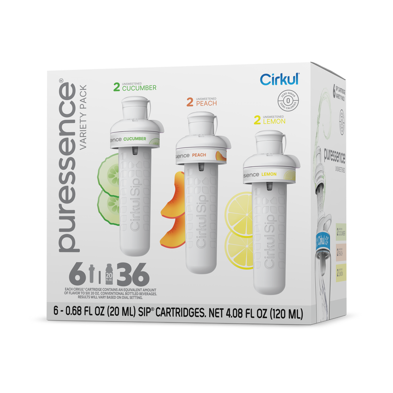 Vitamin-Infused Puressence 6-Pack Variety Pack 3T3F - Zero-Calorie Multi-Flavor Sip Pods for Water Bottle - Default Title