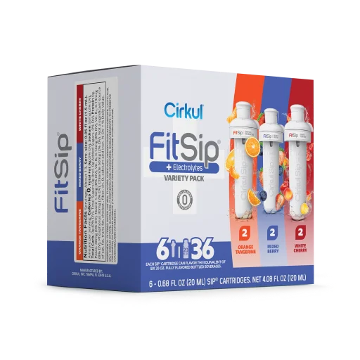 Refreshing Electrolyte FitSip 6-Pack Variety Pack HE3H - Zero-Calorie Multi-Flavor Sip Pods for Water Bottle Detail
