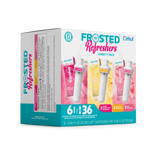 Refreshing Electrolyte Frosted Refreshers 6-Pack Variety Pack 1367 - Electrolyte Hydration Enhanced Taste Cartridges Detail
