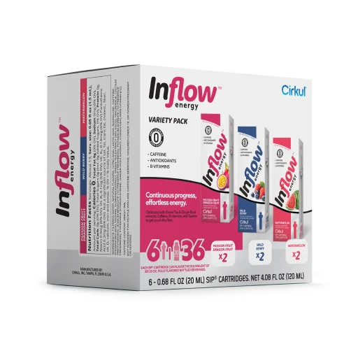 Refreshing Electrolyte Inflow Energy 6-Pack Variety Pack VCUW - Vitamin-Infused Natural Refreshing Flavor Core Detail