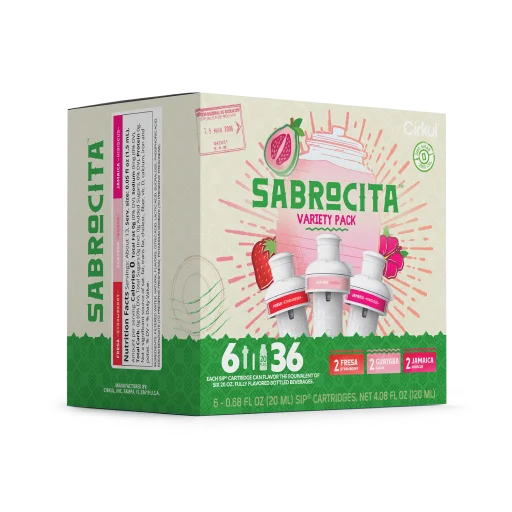 Sugar-Free Sabrocita 6-Pack Variety Pack E8JI - Vitamin-Infused Natural Refreshing Flavor Core Detail