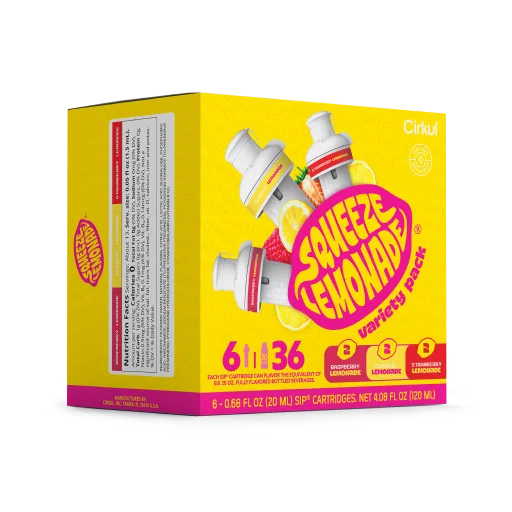 Sugar-Free Squeeze Lemonade 6-Pack Variety Pack 3TLS - Vitamin-Infused Natural Refreshing Flavor Core Detail
