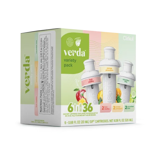 Sugar-Free Verda 6-Pack Variety Pack CT2I - Electrolyte Hydration Enhanced Taste Cartridges Detail