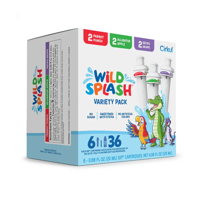 Sugar-Free Wild Splash 6-Pack Variety Pack 2TB7 - Vitamin-Infused Natural Refreshing Flavor Core Detail